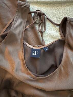 Gap Satin Midi Tank Dress with Tie-Back Detail